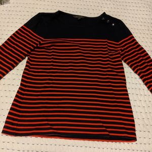 Banana Republic Red & Navy Striped Sweater-XS